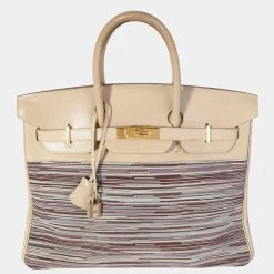 Hermes Vibrato & Parchemin Nepal Box Calf Birkin 35 GHW For Women