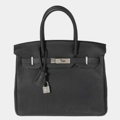 Hermes Black Togo Birkin 30 PHW For Women
