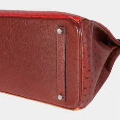 Hermes Rouge Vif, Tangerine, & Rouge H Ostrich Birkin 35 PHW For Women -Deals Hermes Store luxury women hermes used handbags p636156 005