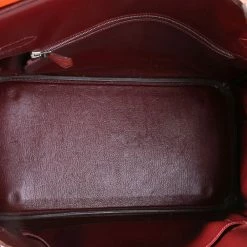 Hermes Rouge Vif, Tangerine, & Rouge H Ostrich Birkin 35 PHW For Women -Deals Hermes Store luxury women hermes used handbags p636156 006