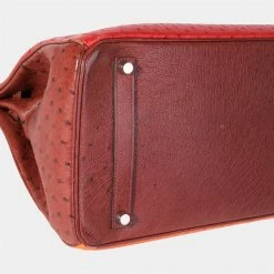 Hermes Rouge Vif, Tangerine, & Rouge H Ostrich Birkin 35 PHW For Women -Deals Hermes Store luxury women hermes used handbags p636156 007