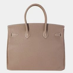 Hermes Etoupe Togo Birkin 35 PHW For Women -Deals Hermes Store luxury women hermes used handbags p636163 001