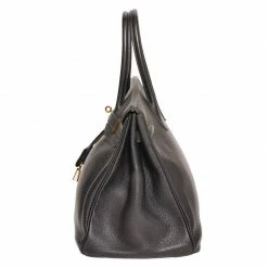 Hermes Noir Taurillon Clemence Leather Gold Hardware Birkin 35 Bag For Women -Deals Hermes Store luxury women hermes used handbags p63659 005