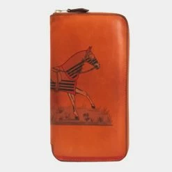 Hermes Azap Long Hose Motif Women's Fjord Leather Wallet (bi-fold) Brow BF544547 For Women