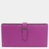 Hermes Bi-Fold Wallet Bearnsfre Rose Purple Vaux Epson Ladies For Women -Deals Hermes Store luxury women hermes used handbags p637270 001