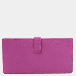 Hermes Bi-Fold Wallet Bearnsfre Rose Purple Vaux Epson Ladies For Women 8 Hermes Bi-Fold Wallet Bearnsfre Rose Purple Vaux Epson Ladies For Women -Deals Hermes Store luxury women hermes used handbags p637270 003