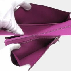 Hermes Bi-Fold Wallet Bearnsfre Rose Purple Vaux Epson Ladies For Women 9 Hermes Bi-Fold Wallet Bearnsfre Rose Purple Vaux Epson Ladies For Women -Deals Hermes Store luxury women hermes used handbags p637270 004