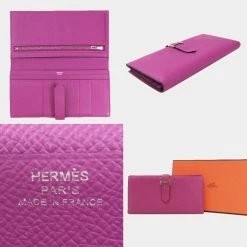 Hermes Bi-Fold Wallet Bearnsfre Rose Purple Vaux Epson Ladies For Women 11 Hermes Bi-Fold Wallet Bearnsfre Rose Purple Vaux Epson Ladies For Women -Deals Hermes Store luxury women hermes used handbags p637270 005