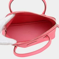 Hermes Bored 27 Epson Rose Azare Y Engraved Handbag For Women -Deals Hermes Store luxury women hermes used handbags p637282 005