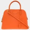 Hermes Bored 31 Vogue River Orange F Engraved Handbag 0110 For Women
