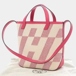 Hermes H Ambie PM 2Way Tote Toile Swift Fran Boise Z Engraved Bag For Women -Deals Hermes Store luxury women hermes used handbags p637287 004