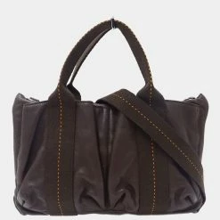 Hermes 2way Mini Caravan Horizontal PM Voderma Havana Brown Women's Handbag For Women