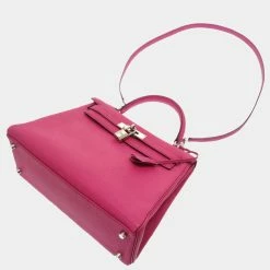 Hermes Kelly 28 Inner Stitch Coromandel Fuchsia K Engraved Handbag For Women -Deals Hermes Store luxury women hermes used handbags p637300 003