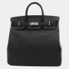 Hermes Otacroa 40 Togo Black Z Engraved Handbag For Women