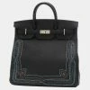 Hermes Otacroa 40 Western Togo Black Z Engraved Handbag For Women