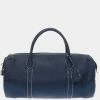 Hermes Porochon 1925 30 Chevre Blue Brighton O Engraved Handbag Blue 0127 For Women