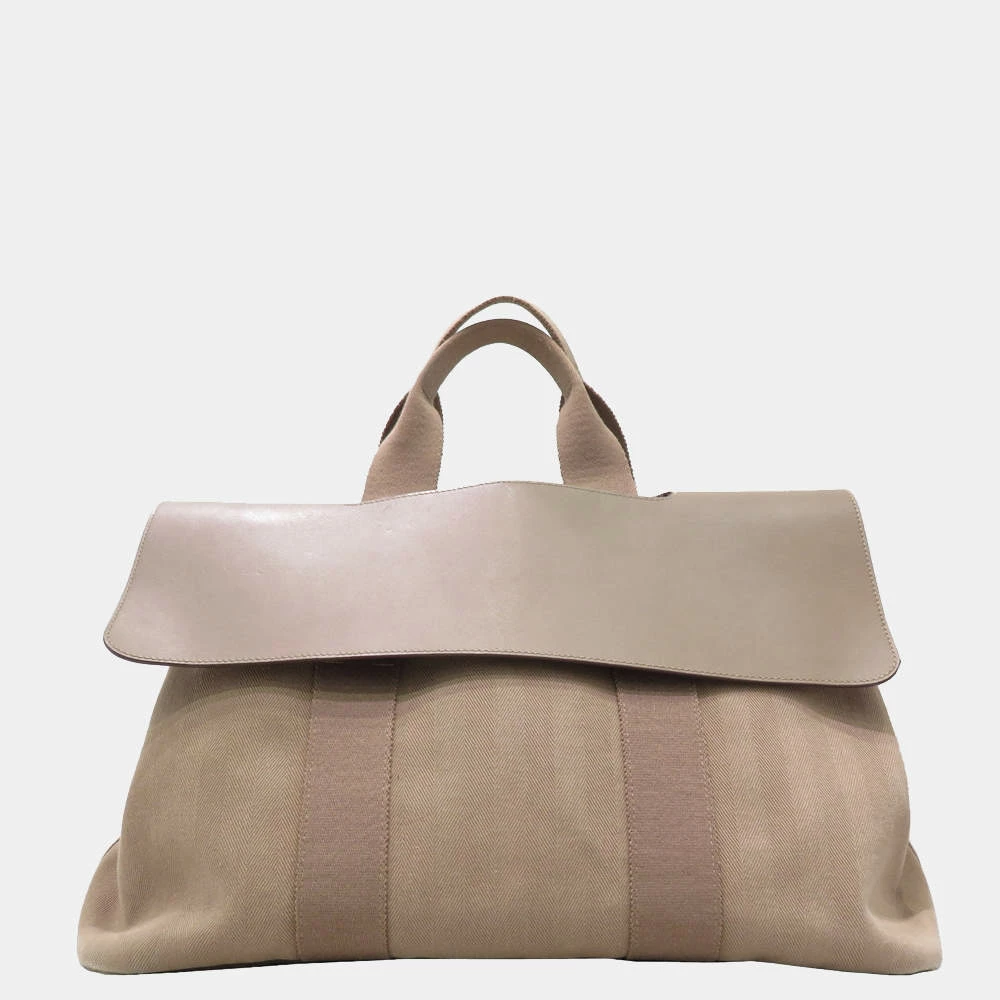 Hermes Valparaiso MM Handbag Etup Canvas X Leather For Women 3 Hermes Valparaiso MM Handbag Etup Canvas X Leather For Women