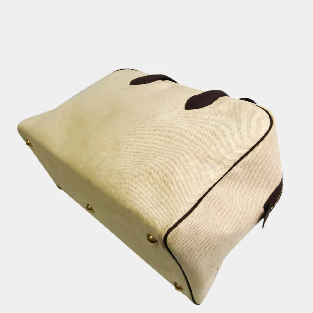 Hermes Victoria 43 Unisex Toile H,Ardennes Leather Boston Bag Beige,Bro BF545541 For Women 4 Hermes Victoria 43 Unisex Toile H,Ardennes Leather Boston Bag Beige,Bro BF545541 For Women - Image 2