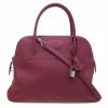 Hermes Ruby Clemence Leather Palladium Bolide 31 Bag For Women