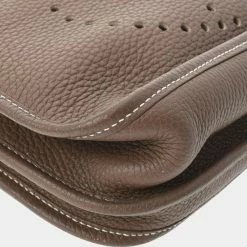 Hermes Grey Clemence Leather Evelyne III Shoulder Bag For Women -Deals Hermes Store luxury women hermes used handbags p637852 005