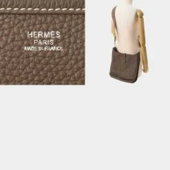 Hermes Grey Clemence Leather Evelyne III Shoulder Bag For Women -Deals Hermes Store luxury women hermes used handbags p637852 011