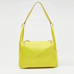 Hermes Lime Taurillon Clemence Leather Palladium Plated Lindy 26 Bag For Women -Deals Hermes Store luxury women hermes used handbags p638139 001