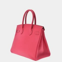Hermes Pink Epsom Leather Palladium Hardware Birkin 30 Bag For Women -Deals Hermes Store luxury women hermes used handbags p638499 002