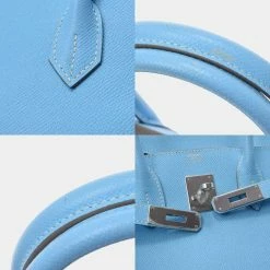 Hermes Blue Epsom Leather Palladium Hardware Birkin 30 Bag For Women -Deals Hermes Store luxury women hermes used handbags p638500 009