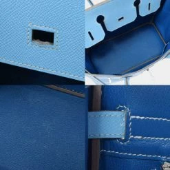 Hermes Blue Epsom Leather Palladium Hardware Birkin 30 Bag For Women -Deals Hermes Store luxury women hermes used handbags p638500 010