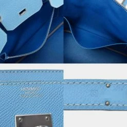 Hermes Blue Epsom Leather Palladium Hardware Birkin 30 Bag For Women -Deals Hermes Store luxury women hermes used handbags p638500 011