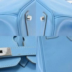 Hermes Blue Epsom Leather Palladium Hardware Birkin 30 Bag For Women -Deals Hermes Store luxury women hermes used handbags p638500 012