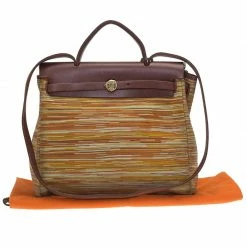 Hermes Multicolor Canvas And Leather Vibrato 2 In 1 Herbag 30 Cm Bag For Women -Deals Hermes Store luxury women hermes used handbags p63897 008