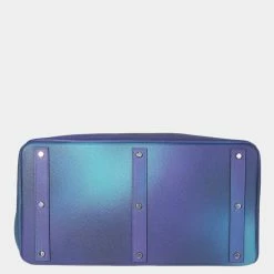 Hermes Limited Edition Bleu Nuit & Violet Clemence Cosmos Haut à Courroies 50 BP For Women -Deals Hermes Store luxury women hermes used handbags p639052 006