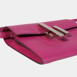 Hermes Rose Pourpre ChÃ©vre Mysore Mini Cinhetic Wallet PHW For Women -Deals Hermes Store luxury women hermes used handbags p639053 004