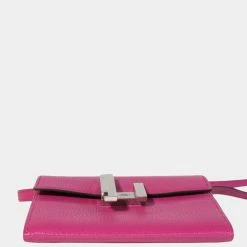 Hermes Rose Pourpre ChÃ©vre Mysore Mini Cinhetic Wallet PHW For Women -Deals Hermes Store luxury women hermes used handbags p639053 008