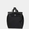 Hermes Black Toile & Vache Hunter Herbag Backpack BPHW For Women