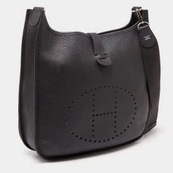 Hermes Prunoir Clemence Leather Evelyne III GM Bag For Women -Deals Hermes Store luxury women hermes used handbags p639967 010