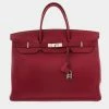 Hermes Burgundy Togo Leather Palladium Hardware Birkin 40 Bag For Women -Deals Hermes Store luxury women hermes used handbags p640647 004