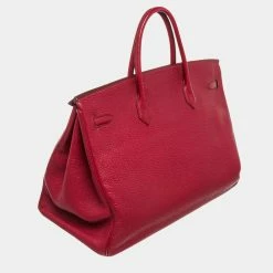 Hermes Burgundy Togo Leather Palladium Hardware Birkin 40 Bag For Women -Deals Hermes Store luxury women hermes used handbags p640647 005