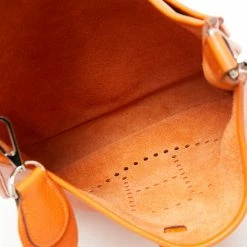 Hermes Orange Clemence Leather Evelyne III GM Bag For Women -Deals Hermes Store luxury women hermes used handbags p641401 009
