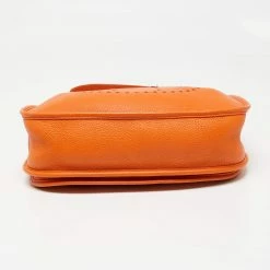 Hermes Orange Clemence Leather Evelyne III GM Bag For Women -Deals Hermes Store luxury women hermes used handbags p641401 016