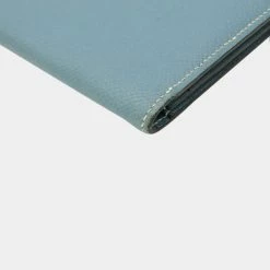 Hermes MC2 Fleming Long Wallet Bi-fold Kushbel Leather Blue Gene J Engraved For Women -Deals Hermes Store luxury women hermes used handbags p642204 003