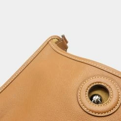 Hermes Vespa PM Shoulder Bag Kushbel Leather Gold Brown L Engraved For Women -Deals Hermes Store luxury women hermes used handbags p642220 007
