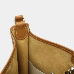 Hermes Vespa PM Shoulder Bag Kushbel Leather Gold Brown L Engraved For Women -Deals Hermes Store luxury women hermes used handbags p642220 008