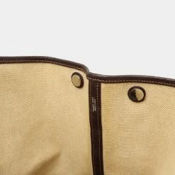 Hermes Garden PM Tote Bag Handbag Canvas Buffle Leather Beige Dark Brown K Engraved For Women -Deals Hermes Store luxury women hermes used handbags p642222 007