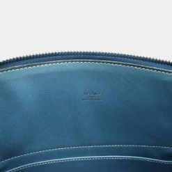 Hermes Bored 31 Handbag Shoulder Bag Box Calf Leather Blue Tarasa H Engraved For Women -Deals Hermes Store luxury women hermes used handbags p642234 003