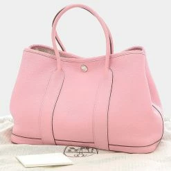 Hermes Garden Party TPM 30 Buffle Sindhu Pink â¡ O Engraved Handbag For Women -Deals Hermes Store luxury women hermes used handbags p642240 004