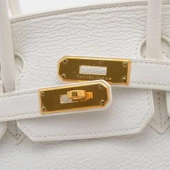 Hermes Birkin 30 Taurillon White L Engraved Handbag For Women -Deals Hermes Store luxury women hermes used handbags p642261 002