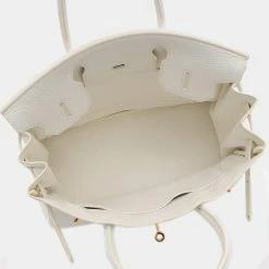 Hermes Birkin 30 Taurillon White L Engraved Handbag For Women -Deals Hermes Store luxury women hermes used handbags p642261 008