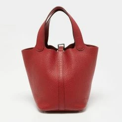 Hermes Rouge Garance Togo Leather Picotin Lock 18 Bag For Women -Deals Hermes Store luxury women hermes used handbags p642926 010